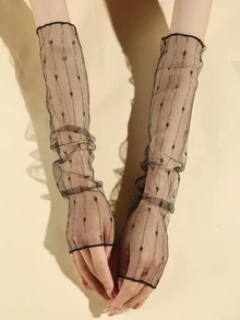 Tay áo in chấm - màu đen - Xem 2