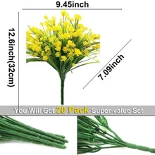 8 Cái/bộ Nhựa Nhân Tạo Bó Hoa, Hiện Đại Nhân Tạo Hoa Bó Cho Đám Cưới, Trang Trí Nhà Cửa - trắng - Xem 5