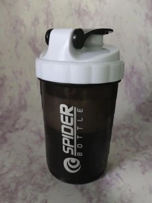Vaso mezclador de proteínas GENESIS COSMETICS con caja para pastillas, agitador de gimnasio y fitness, botella deportiva, botella de agua para exteriores - Blanco - Ver 1
