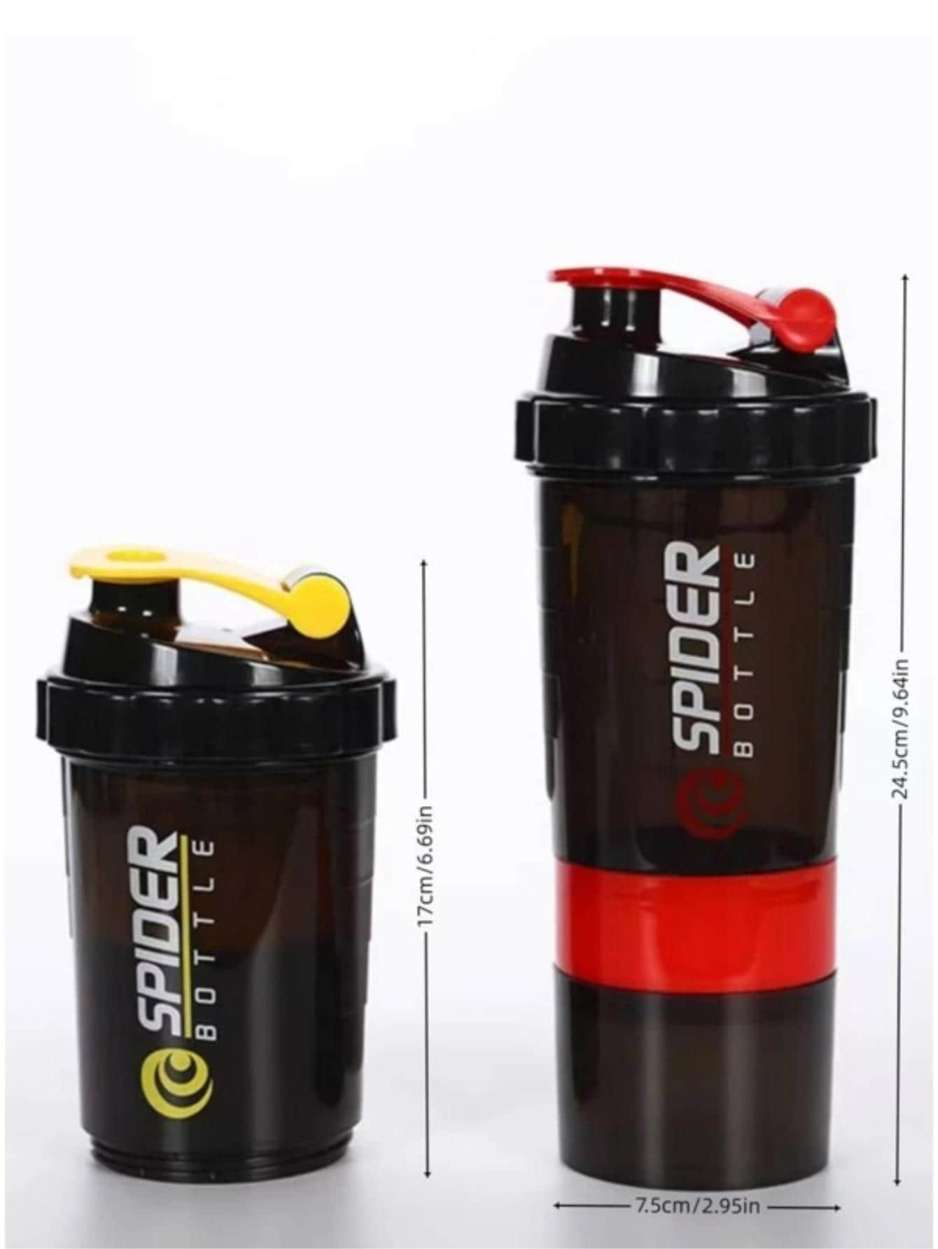 Bình lắc protein GENESIS COSMETICS có hộp đựng thuốc Bình tập thể dục thể thao, bình đựng nước cho hoạt động ngoài trời - trắng - Xem 3