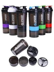 Mezclador de proteínas GENESIS COSMETICS con taza, caja para pastillas, agitador de gimnasio y fitness, botella deportiva, botella de agua para exteriores - Azul - Ver 2