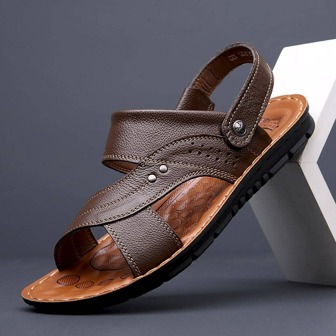 Men's Plus Size Two-strap Summer Sandals, Casual Slippers