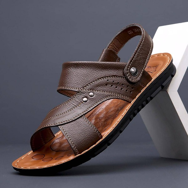 Fashionable Casual Sandals For Men, Cut Out Design Slingback Outdoor Sandals
