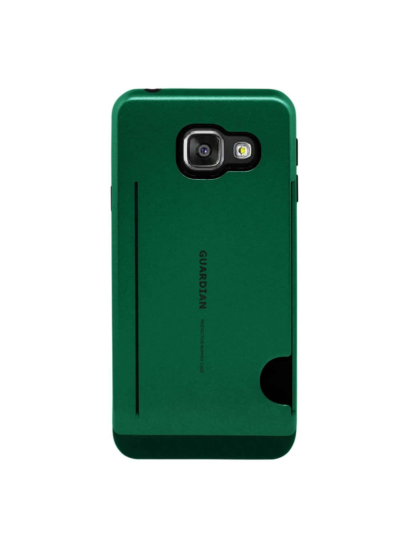 Rugged Use Card Holder Case Cover For Galaxy A3 2016 Guardian - Dark Green - View 1