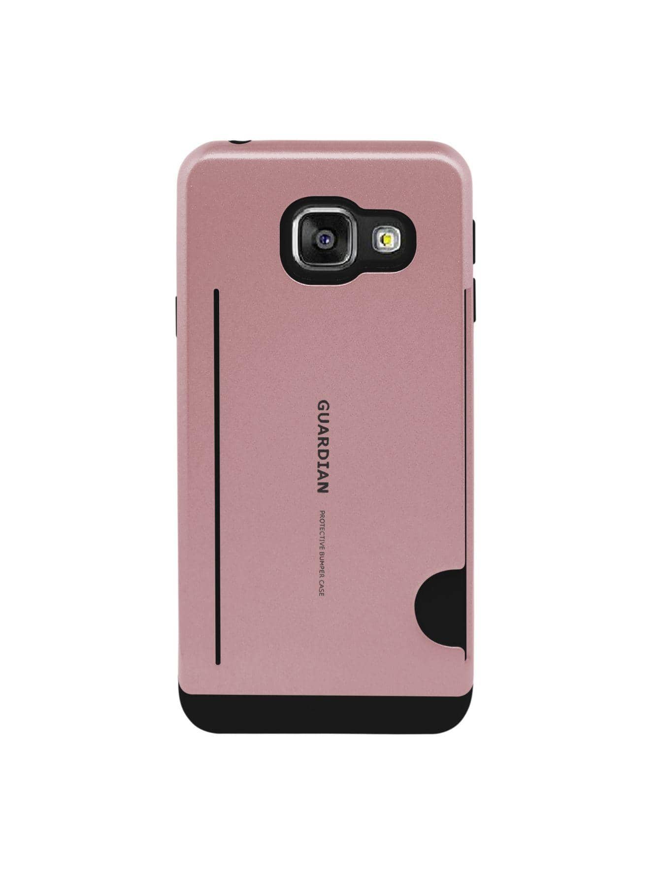 Rugged Use Card Holder Case Cover For Galaxy A3 2016 Guardian - Pink - View 1