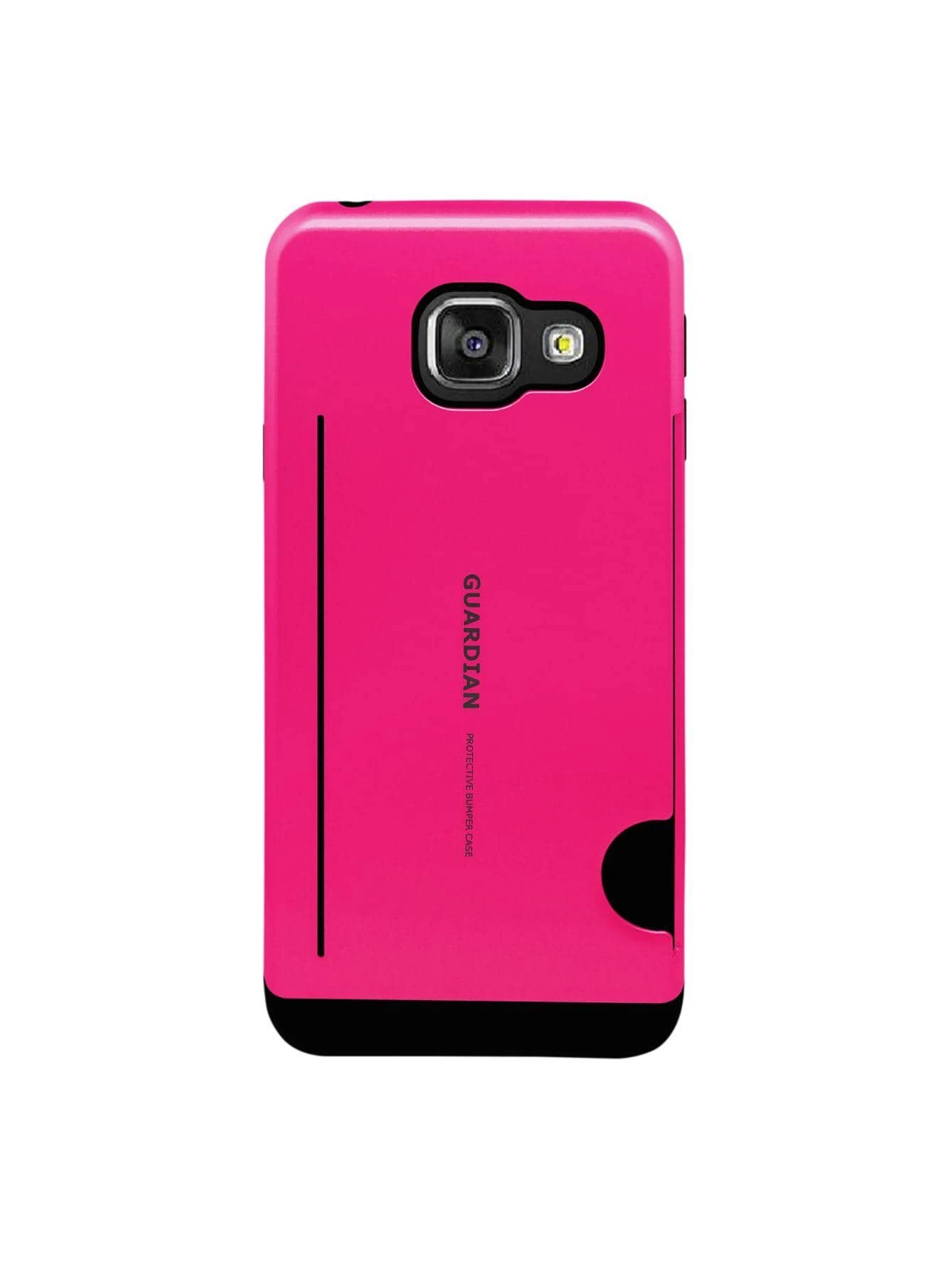Rugged Use Card Holder Case Cover For Galaxy A3 2016 Guardian - Hot Pink - View 1