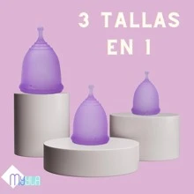 Set de Copas Menstruales Myyla , 3 Copas Menstrual en 1, Menstrual Cup + Kit. - Morado - Ver 2