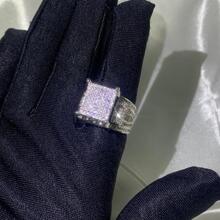 1入組方晶鋯石裝飾戒指 - 白色 - 查看 2