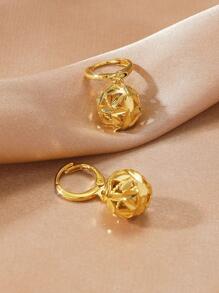 Bead Decor Drop Earrings - Yellow Gold - View 2