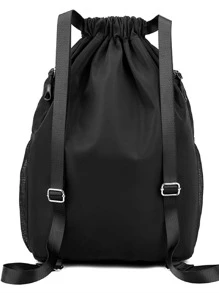 Túi đeo chéo nhỏ in họa tiết, dây rút, dành cho nam, kiểu dáng thời trang, chất liệu vải canvas, thiết kế đơn giản và đa năng, phù hợp cho các hoạt động hàng ngày, đi làm, mua sắm, du lịch ngoài trời và nhiều dịp khác. Túi đi biển, quà tặng Valentine, túi du lịch. - màu đen - Xem 6