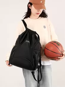 Túi đeo chéo nhỏ in họa tiết, dây rút, dành cho nam, kiểu dáng thời trang, chất liệu vải canvas, thiết kế đơn giản và đa năng, phù hợp cho các hoạt động hàng ngày, đi làm, mua sắm, du lịch ngoài trời và nhiều dịp khác. Túi đi biển, quà tặng Valentine, túi du lịch. - màu đen - Xem 4