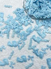100pcs Bow & Letter Design Throwing Confetti,Christmas - Baby Blue - View 2