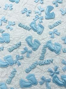 100pcs Bow & Letter Design Throwing Confetti,Christmas - Baby Blue - View 1