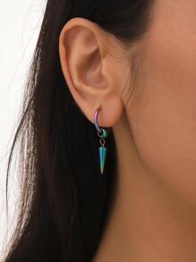 男士鐳射幾何耳墜,適用於首飾類禮品和派對 - 彩色 - 查看 11