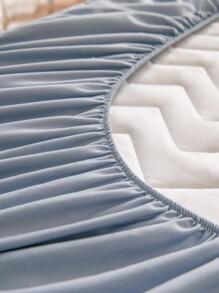 1 szt. Jednolity kolor pikowany pokrowiec na materac nawierzchniowy - Brudny niebieski - Zobacz 6