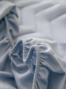 1 szt. Jednolity kolor pikowany pokrowiec na materac nawierzchniowy - Brudny niebieski - Zobacz 5