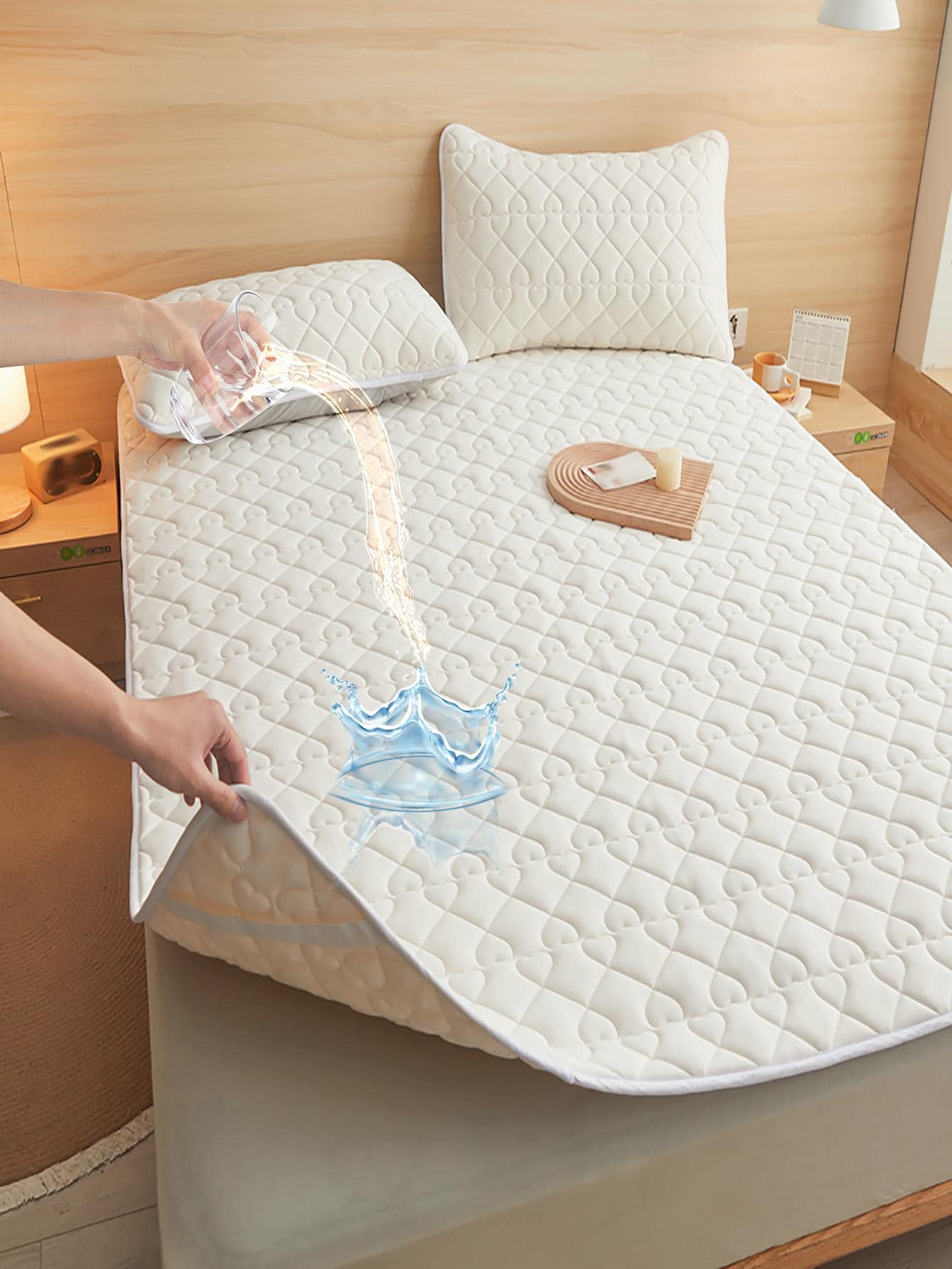 1入組素色防水床墊 - 白色 - 查看 1