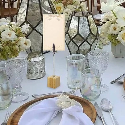 10pcs Table Number Holders, Alligator Clips Table Numbers Card Stand Food Labels Wedding Buffet Labels Party Decoration Stands Wooden Best