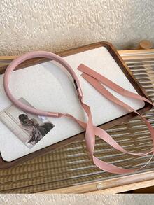 Skinny Scarf Decor Solid Headband - Pink - View 1