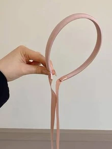 Skinny Scarf Decor Solid Headband - Pink - View 3