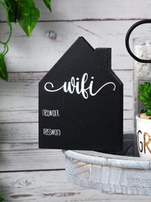 WiFi Password Sign Wooden Table WiFi Sign Freestanding Sign With Board Erasable Pen Chalkboard Style Freestanding Sign For Home Business Centerpieces Decor Best Gifts Birthday Graduation - Black - View 3