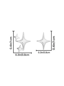 Star Stud Earrings - Silver - View 5