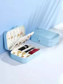 1pc Multi-grid Jewelry Storage Box - Blue - View 1