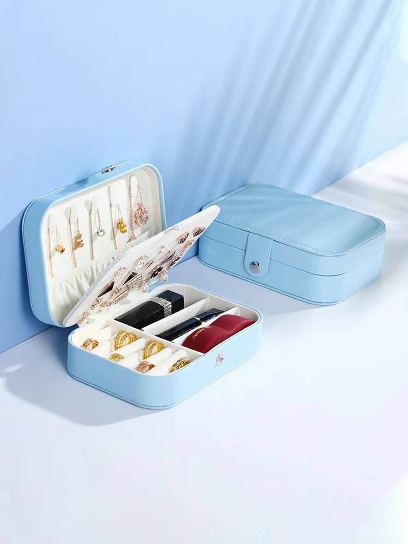 1pc Multi-grid Jewelry Storage Box - Blue - View 1