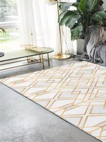 1入組幾何樣式現代滌綸地毯 - 彩色 - 查看 2