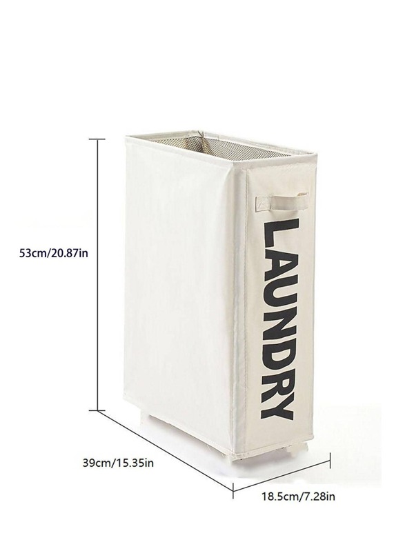 1pc Letter Graphic Laundry Hamper, Simple Fabric Waterproof Laundry Basket For Home Laundry Hamper, Washing Basket Bathroom Organizer, Basket, Storage Basket, Foldable Laundry Basket