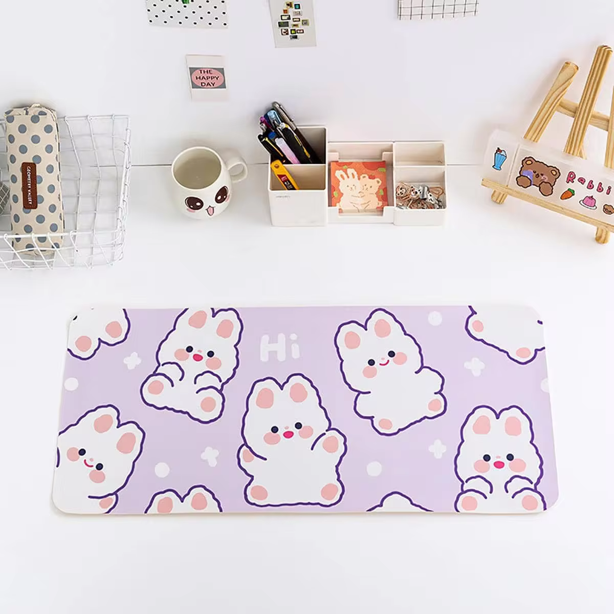 Alfombrilla de ratón con estampado de conejo de dibujos animados - Multicolor - Añade 1