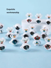 6 piezas Mini Muñeco de Astronauta Invertido Juguete Decorativo Lindo de Dibujos Animados, para Navidad - Multicolor - Ver 3