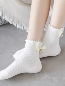 Bow Decor Crew Socks, Fall
