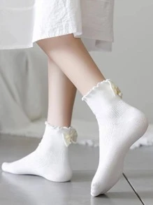 Bow Decor Crew Socks, Fall