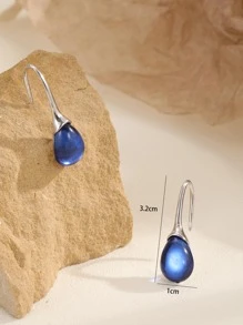 Hoa tai giọt nước - Xanh đậm - Xem 2