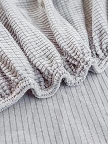 1pc Corn Velvet Sofa Cushion Cover, Waffle Plush High Elasticity Easy To Install, Pet Proof, Living Room Single/Double/Three/Four Seater Sofa Protector - Light Grey - View 9