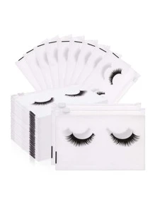 50 cái Túi trang điểm họa tiết lông mi - trắng - Xem 1