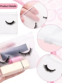 50 cái Túi trang điểm họa tiết lông mi - trắng - Xem 3