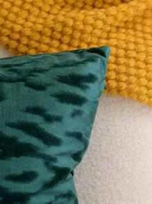 1入組刻花天鵝絨靠墊套 - 墨綠色 - 查看 3