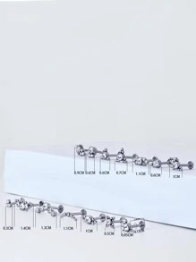 14入组/套水鑽裝飾耳釘 - 查看 4