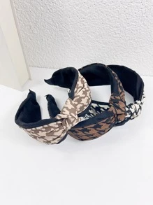 Cái Phụ Nữ Houndstooth Mô Hình Knot Trang Trí Băng Đô Thời Trang Để Trang Trí Tóc - Nhiều màu - Xem 1