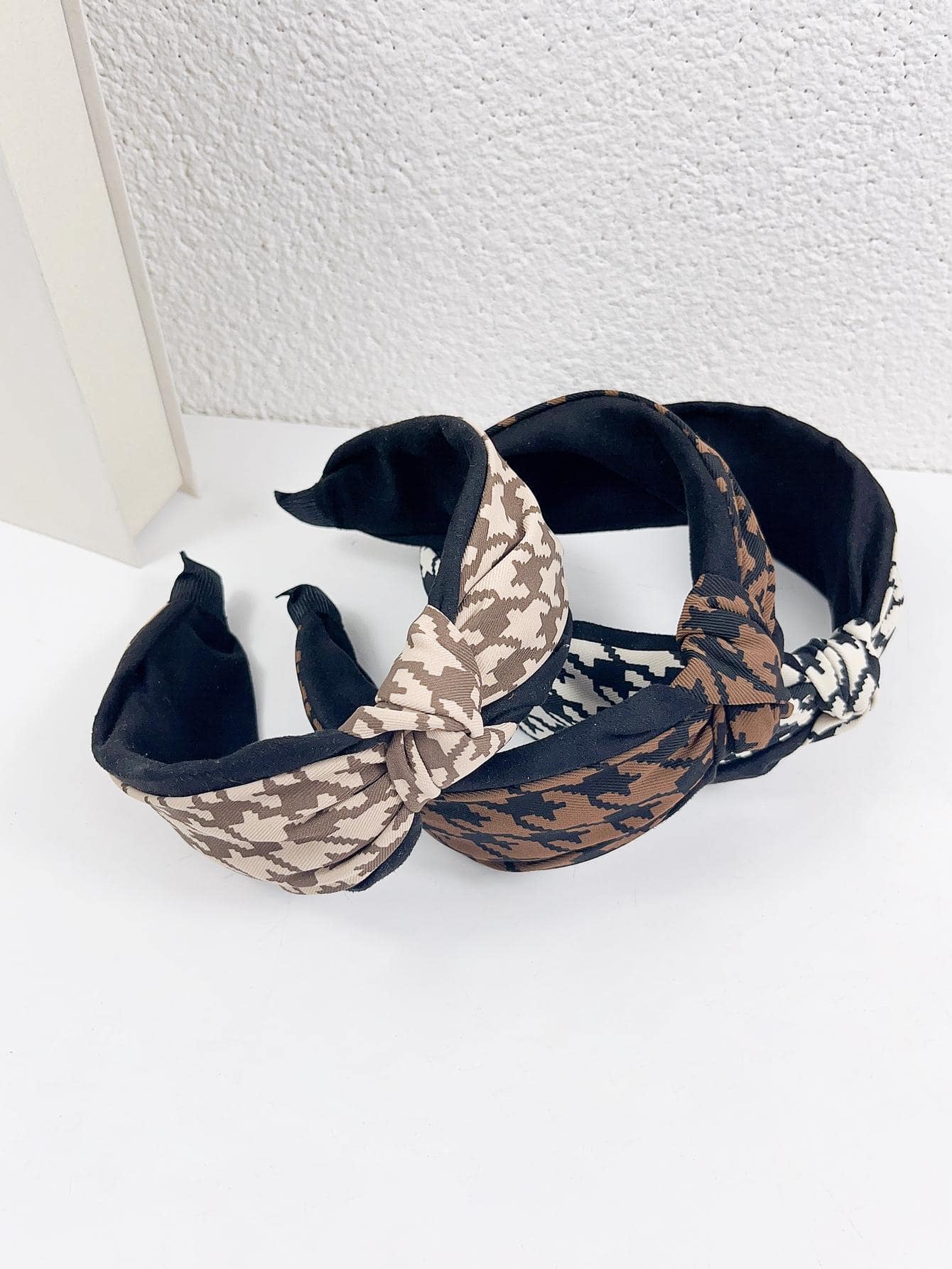 Cái Phụ Nữ Houndstooth Mô Hình Knot Trang Trí Băng Đô Thời Trang Để Trang Trí Tóc - Nhiều màu - Xem 1