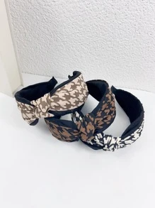 Cái Phụ Nữ Houndstooth Mô Hình Knot Trang Trí Băng Đô Thời Trang Để Trang Trí Tóc - Nhiều màu - Xem 2