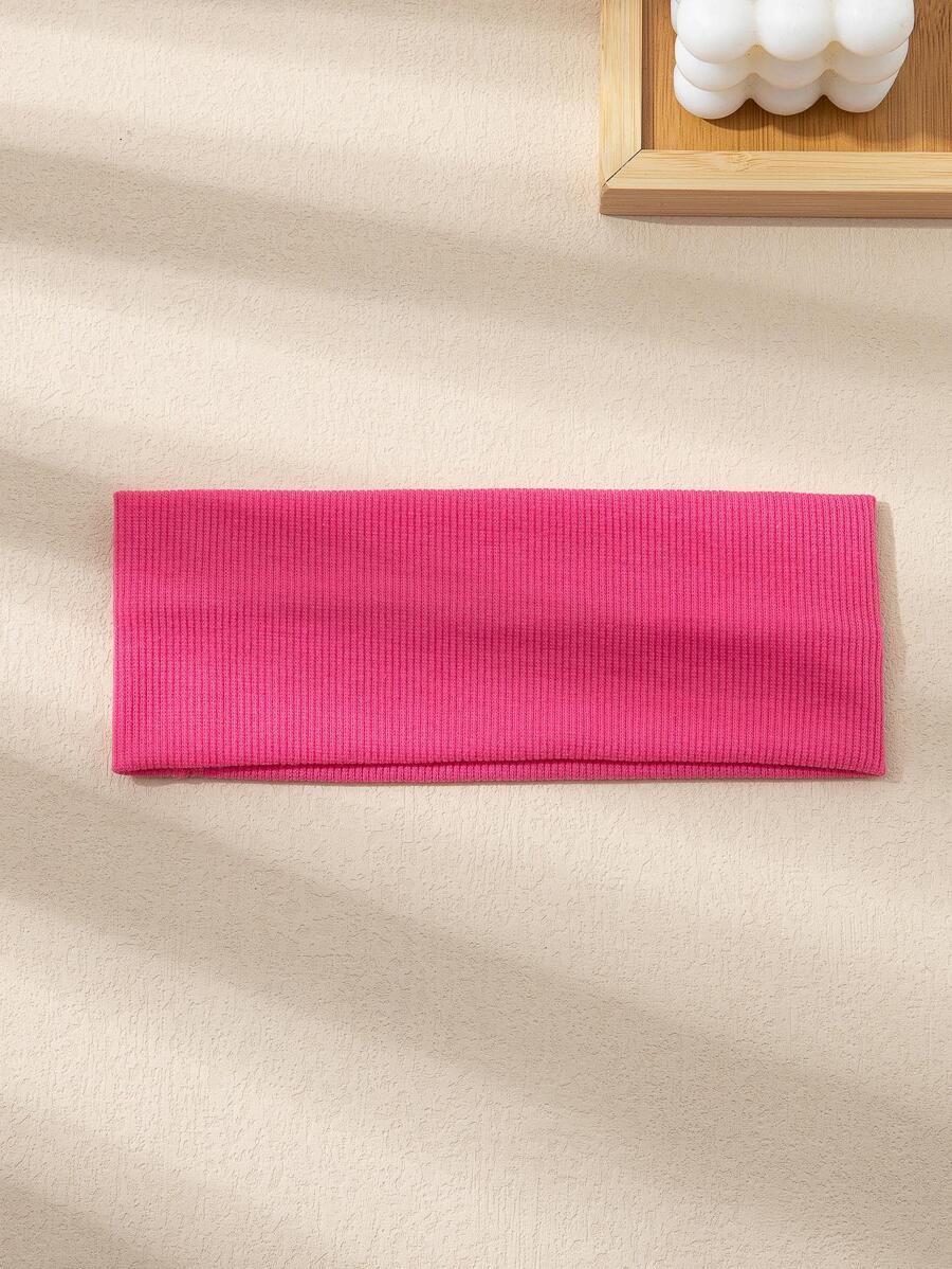 1 Băng đô dệt kim co giãn màu hồng fuchsia, thời trang để đeo hàng ngày Ngày lễ tình nhân, đồ dùng học tập, đại học, băng đô Băng đô thu đông Phụ kiện tóc cho phụ nữ khi đi nghỉ Khăn quàng cổ thanh lịch cho phụ nữ Khăn trùm đầu mềm mại