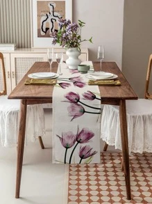 1 cái Á hậu bàn họa tiết hoa, Á hậu bàn bếp vải lanh hiện đại cho gia đình - Màu vàng - Xem 3