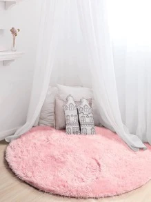 1 tấm thảm tròn mờ chắc chắn - Hồng - Xem 2