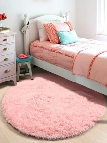 1 tấm thảm tròn mờ chắc chắn - Hồng - Xem 3