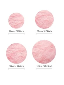 1 tấm thảm tròn mờ chắc chắn - Hồng - Xem 4