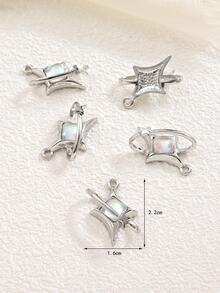 5入組/套星星DIY吊墜 - 白色 - 查看 3