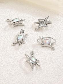 5入組/套星星DIY吊墜 - 白色 - 查看 4